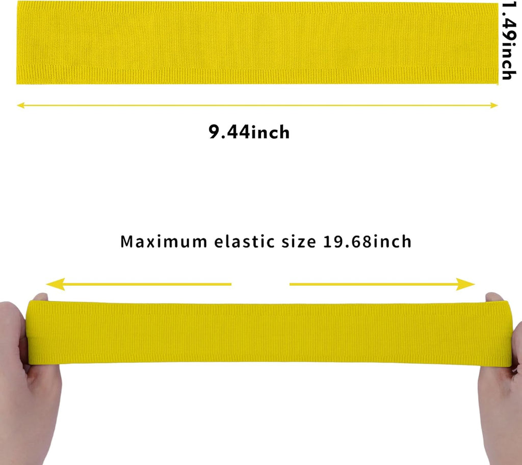 Skiennix Sport Headbands - 5PCS Non-Slip Silicone Fitness Hairbands for Yoga & Running | Yellow