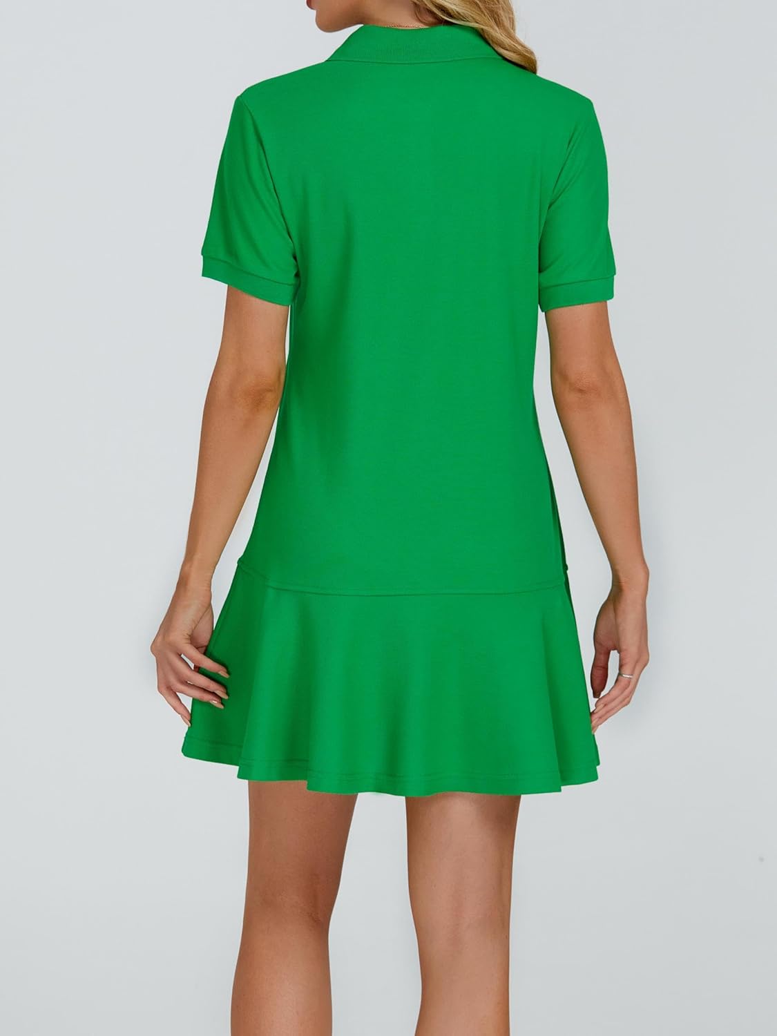 YEXPINE Polo Dress - Women's Short Sleeve Ruffle Hem Mini Dress for Golf & Tennis | Summer Style
