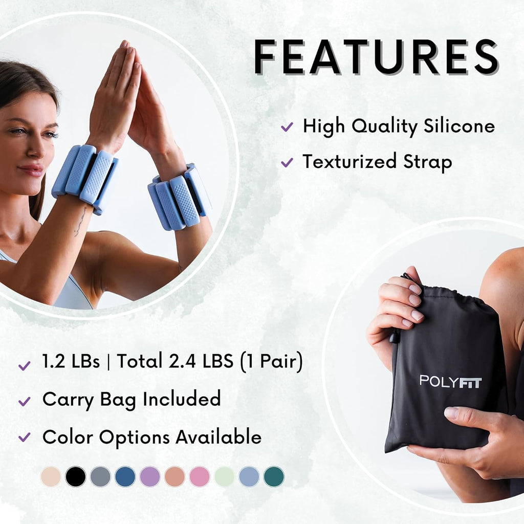 Polyfit Wrist & Ankle Weights - Versatile Wearable Weights for Exercise, Yoga, Running | 1 Pair