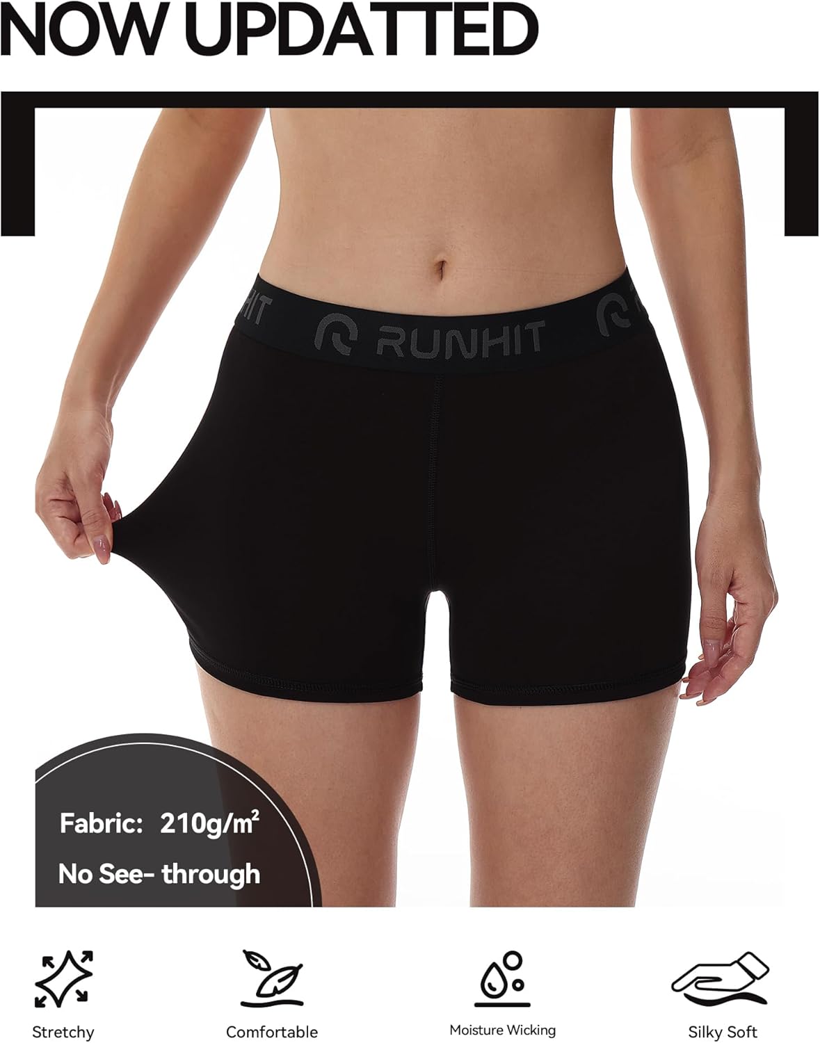 Runhit 3" Volleyball Shorts - Women's Compression Spandex Shorts | 3-Pack Athletic Yoga Gym Wear