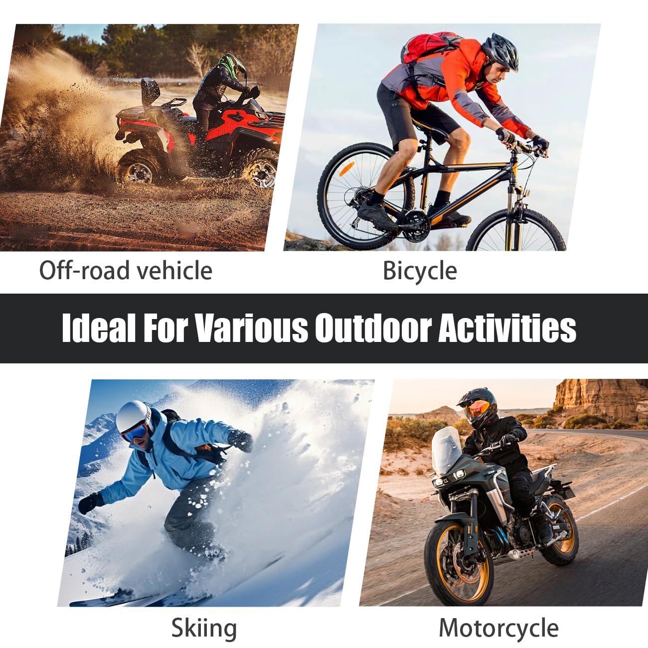 Motorcycle Helmet Riding Goggles Glasses Anti Fog Face Mask Dirt Bike ATV Motocross Eyewear (Black, Black Lens)
