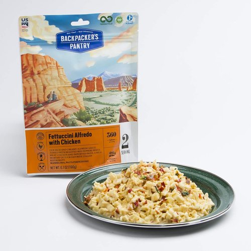 Backpacker's Pantry Fettuccini Alfredo with Chicken - Freeze-Dried Camping Meal - 40g Protein | 6 Servings