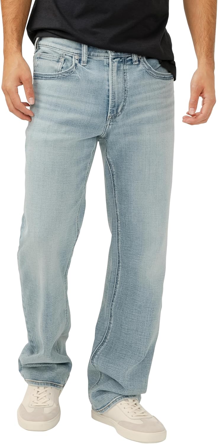 Silver Jeans Co. Men's Gordie Relaxed Fit Jeans - Comfortable Straight Leg Design | Classic Denim Style