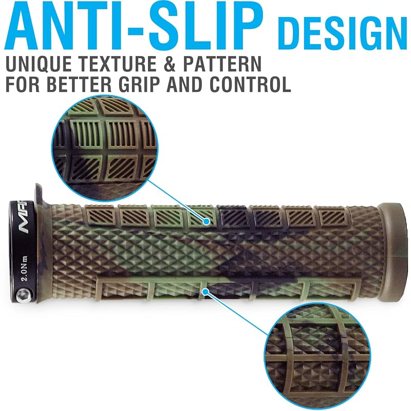 Grapple MTB Grips with Lock-On Collar - 130mm, 20-23mm Bar, Jungle Camo