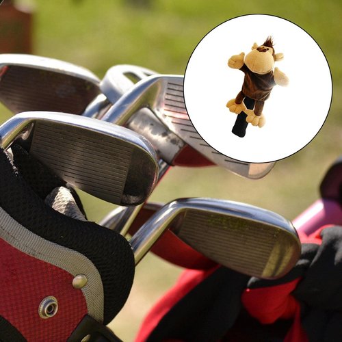 SM SunniMix Soft Plush Golf Club Driver Headcover, Cute Animal Golf Wood Headcovers, Women Men Golfer Gift & Golf Bag Accessories - Monkey