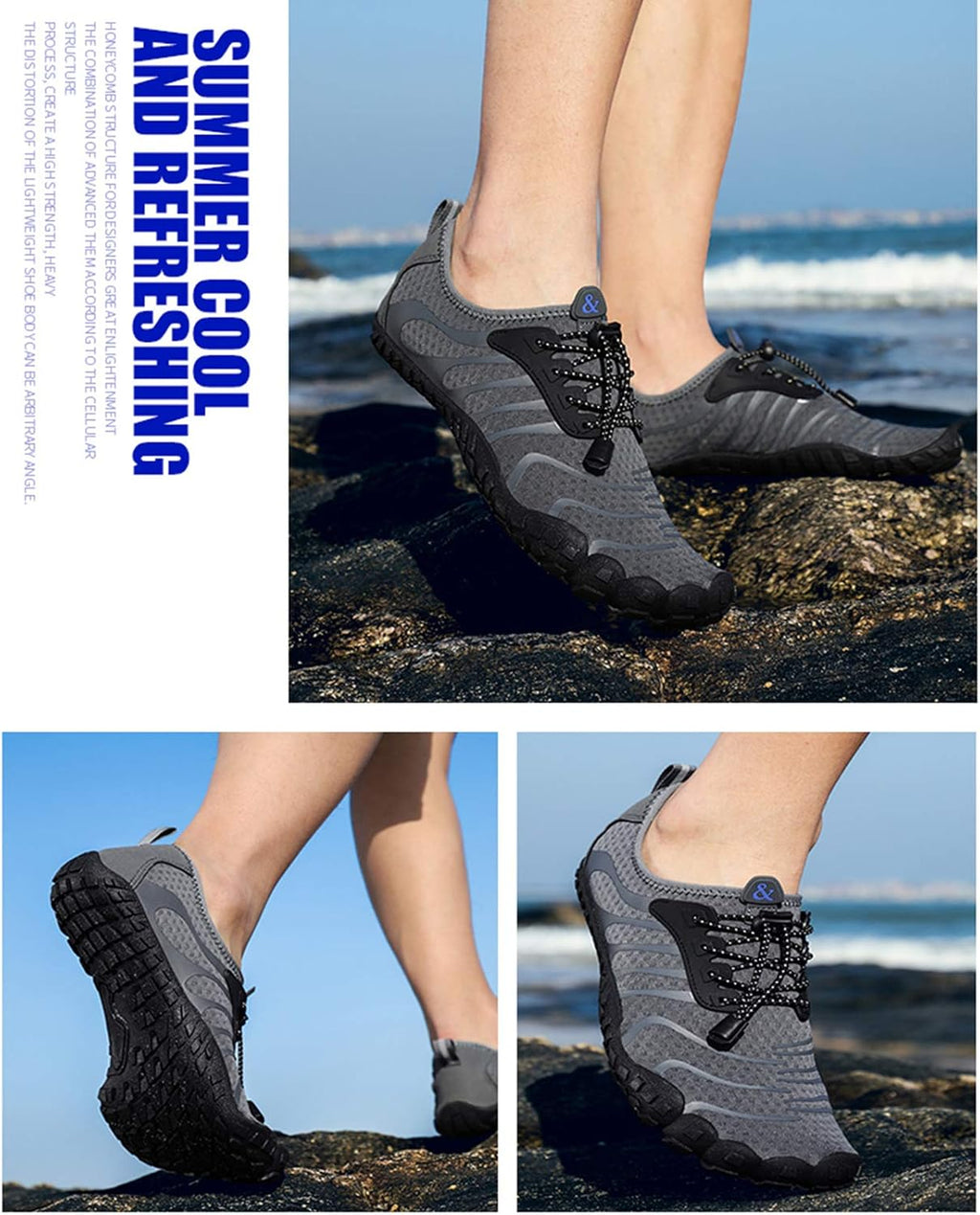 Skiennix Water Shoes - Quick Dry Barefoot Aqua Footwear for Men & Women | Ideal for Beach, Pool, and Hiking