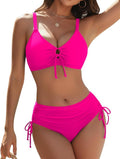 Blooming Jelly Women's 2-Piece Swimsuit - Cute Slimming Ruched Bikini for Curvy Figures | 2025 Collection