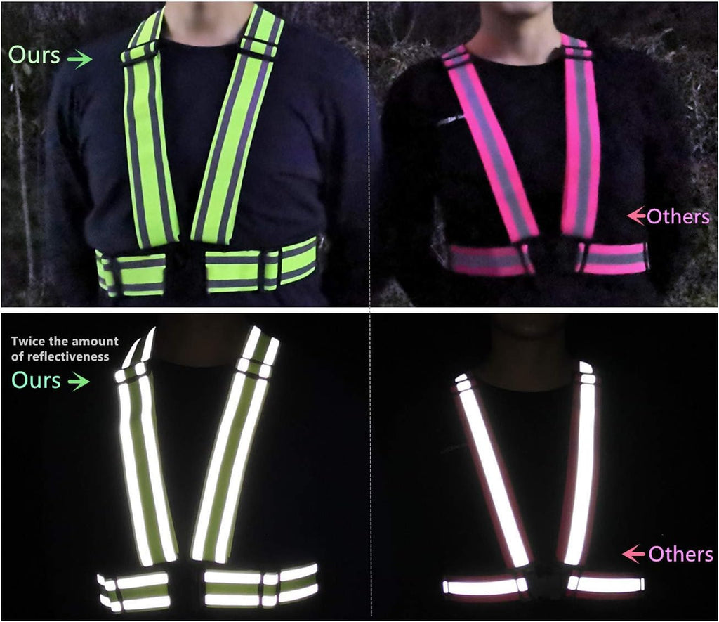 Skiennix High Visibility Safety Vest - Adjustable Reflective Straps for Jogging, Walking, Cycling | XXL Yellow