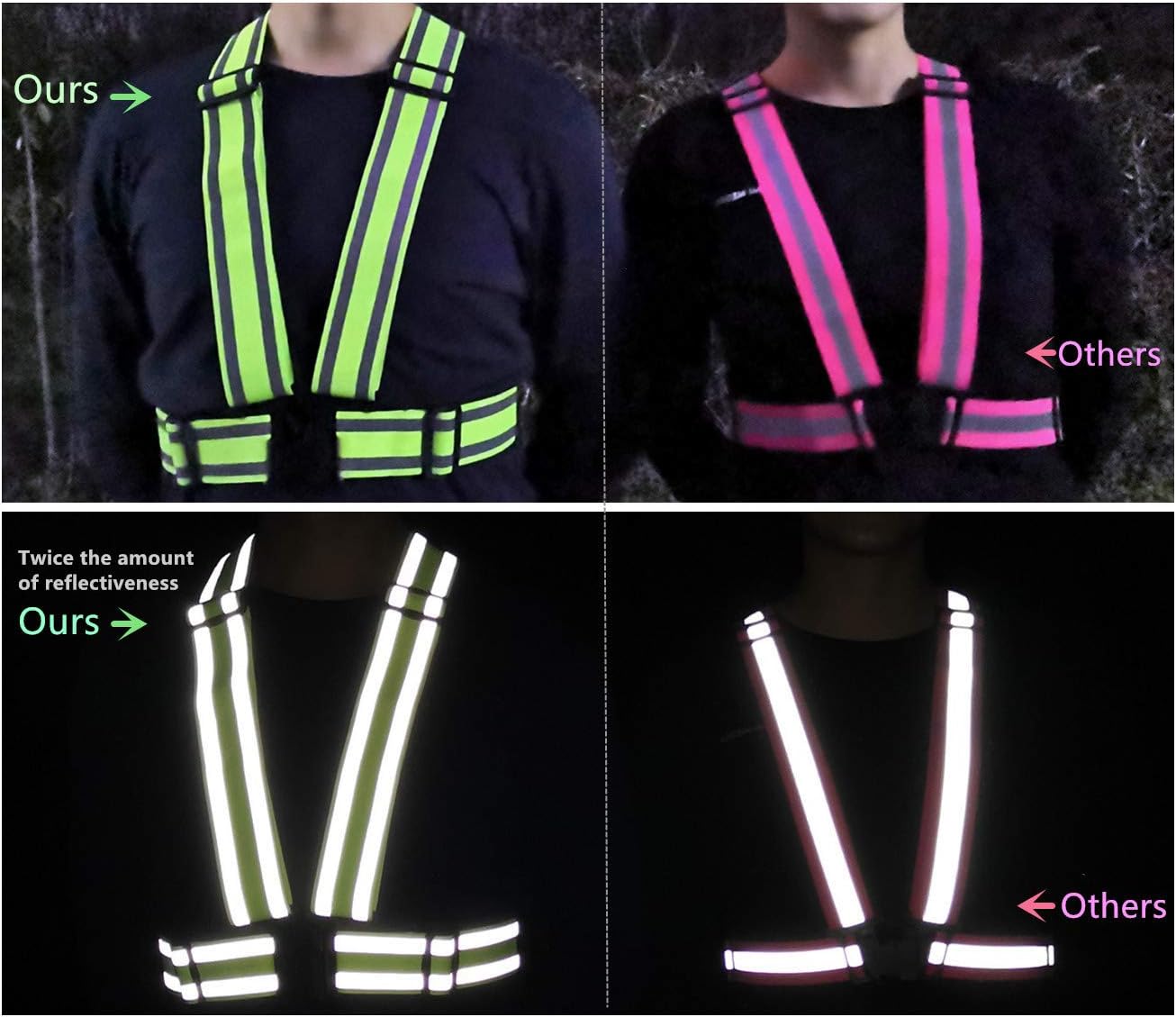 Skiennix High Visibility Safety Vest - Adjustable Reflective Straps for Jogging, Walking, Cycling | XXL Yellow