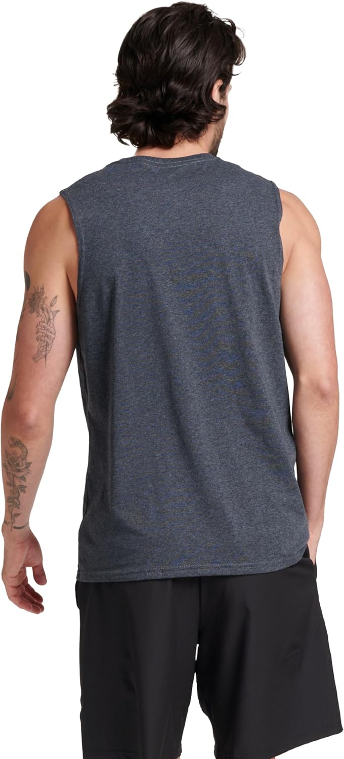 Russell Athletic Men's Sleeveless Muscle Shirts - Moisture Wicking & Odor Protection | UPF 30+, Sizes S-4X