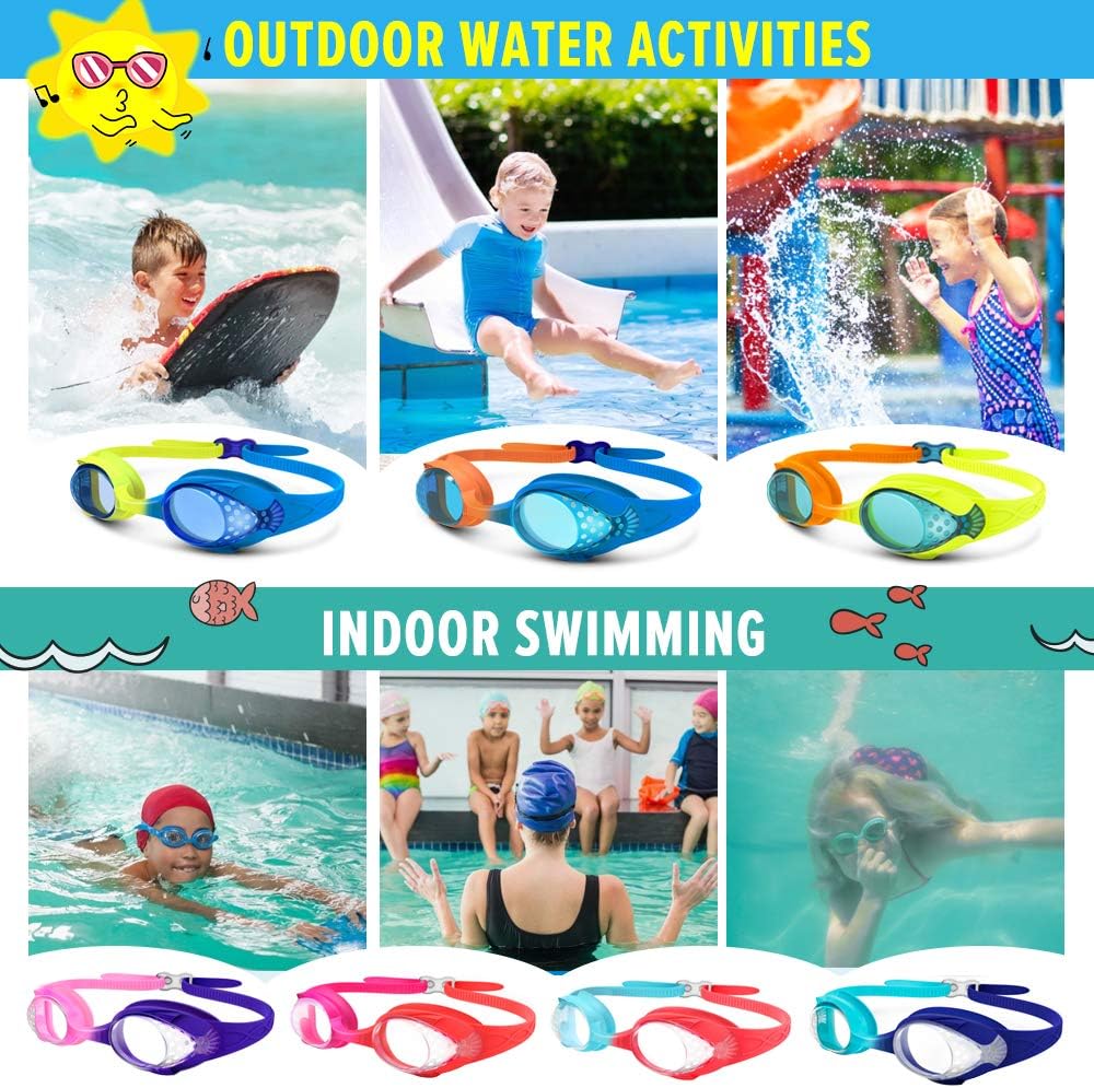 OutdoorMaster Kids Swim Goggles - Quick Adjustable Strap | 2 Pack for Comfortable Swimming