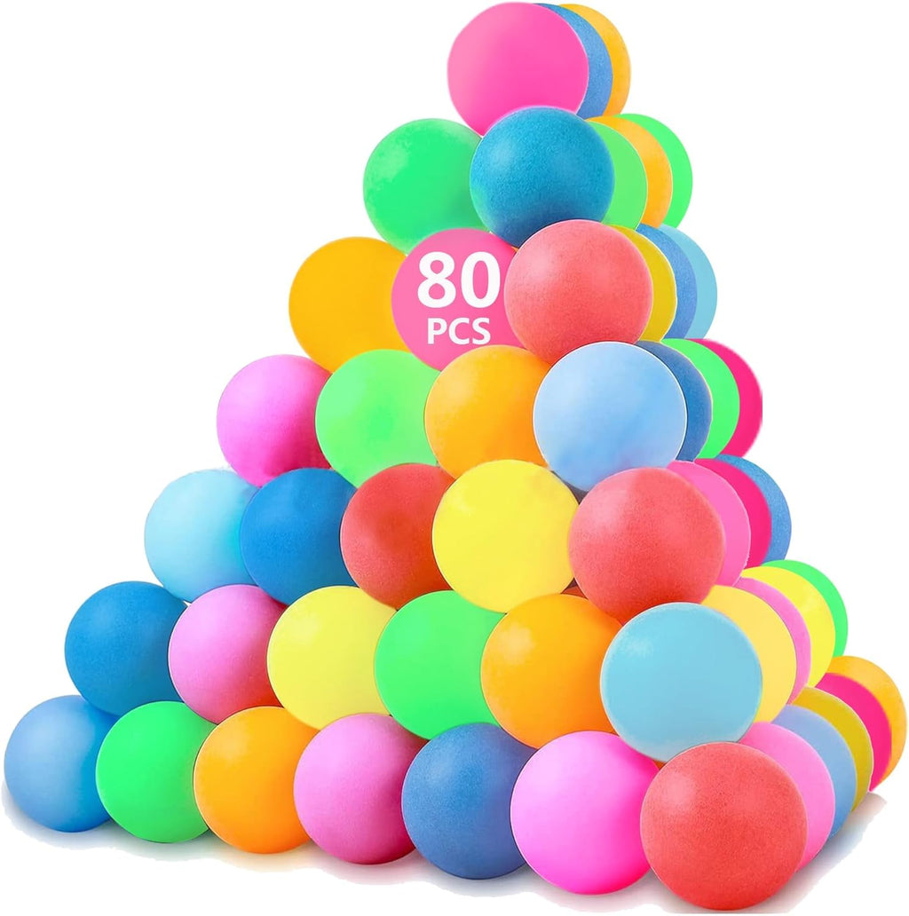 XIPEGPA Table Tennis Balls - 40mm Plastic Ping Pong Balls for Games, Parties & Pet Fun | 30 or 80 Pack