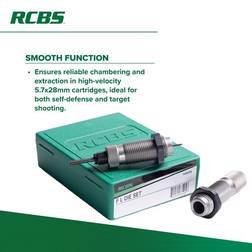 RCBS Full-Length Die Set 5.7x28 FN, Reloading Die Set for High Velocity 5.7x28mm FN Cartridges