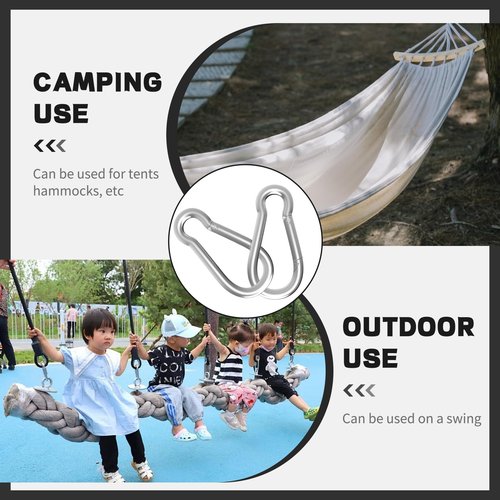 50-Pack M8 Carabiners Clip Heavy Duty Spring Snap Hook, 3Inch Galvanized Steel Carabiner, Safety Quick Links Snap Hooks, Spring Clips for Swing Hammock Camping Keychain Outdoor