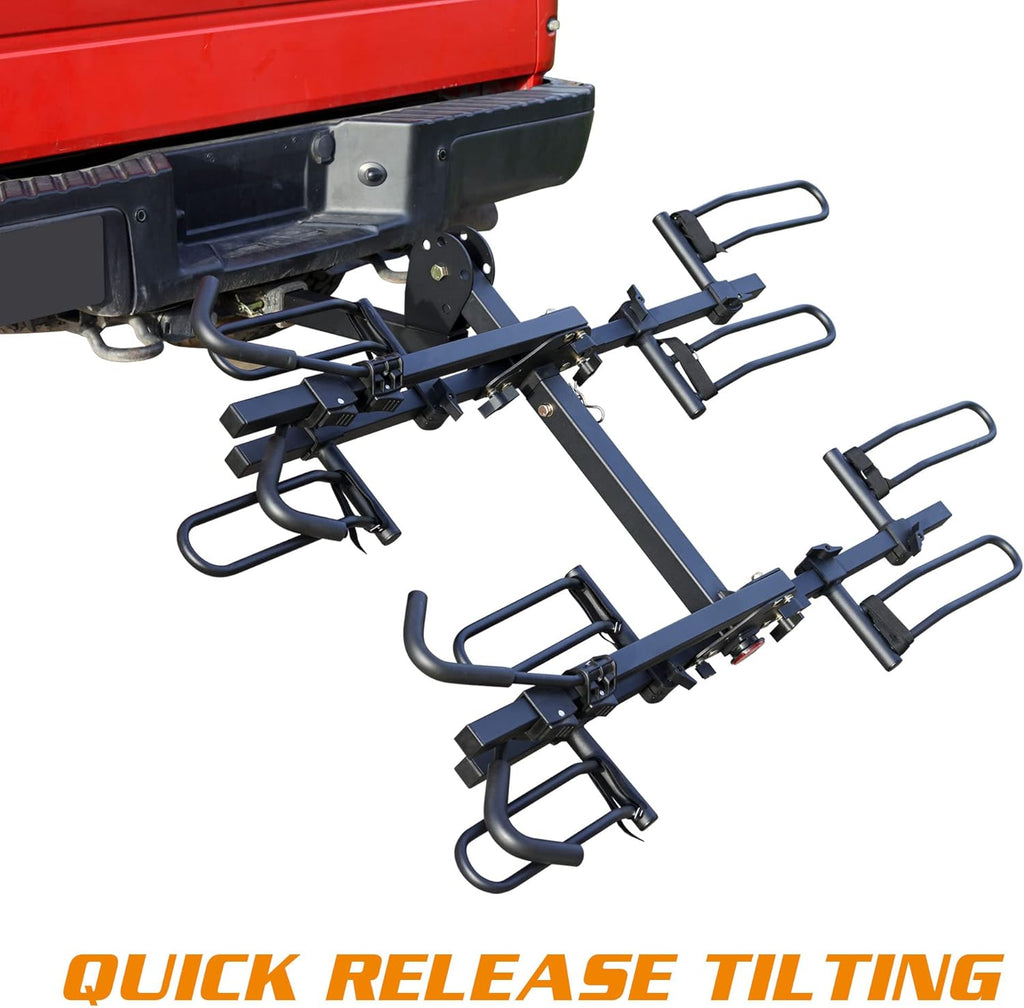 Young 4-Bike Rack - Hitch Mount Platform Carrier for Cars, Trucks & SUVs | 160 lbs Capacity