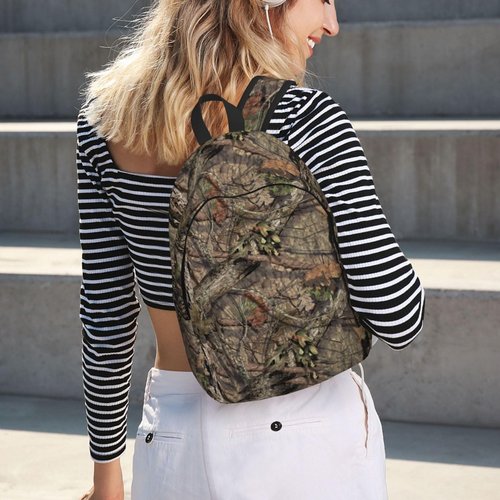 Camo Hunting Forest Camouflage Backpack for Girls Boys Women Lightweight Canvas Bookbag Casual Daypack for Travel Outdoor Camping, 17 Inch