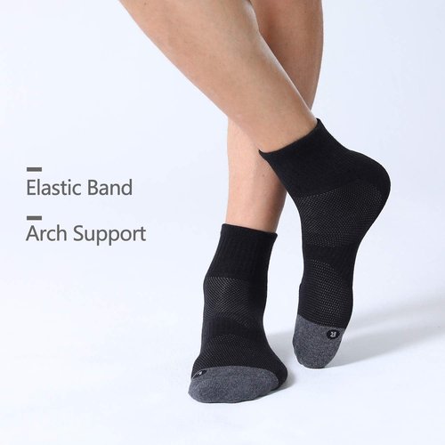 FITRELL Men's Athletic Ankle Socks - Cushioned Sports Running Socks | Sizes 7-9, 9-12, 12-15