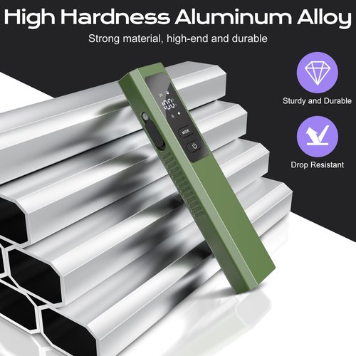 Acoszero EDC Flashlight 4 in 1 Pocket Magnetic Slim Flat Flashlight High Lumens Work Light with Green Beam & UV Light & Warning Light Combo EDC Rechargeable LT-010 (Green)