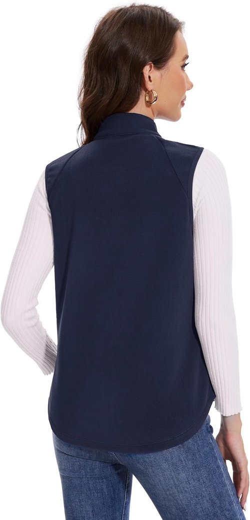 MAGCOMSEN Women's Fleece Vest - Lightweight Zip-Up Sleeveless Jacket with Pockets | Soft & Warm Outerwear