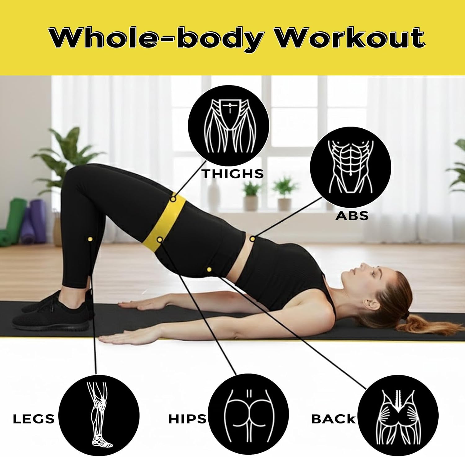 Skiennix Resistance Bands - Versatile Workout Loop Bands Set for Men & Women | 5-Piece Kit for Yoga, Pilates & Physical Therapy