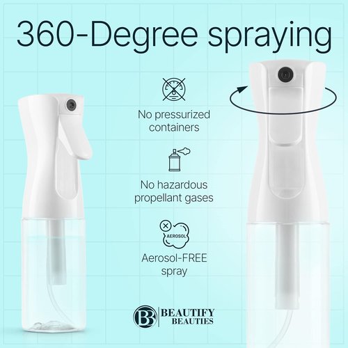 BeautifyBeauties Spray Bottle for Hair - Continuous Mister for Hairstyling, Cleaning & More | 10.1 Ounce
