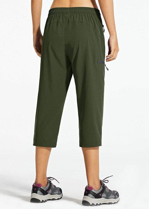 Libin Women's Capri Pants - Lightweight Quick-Dry Cargo Design with Zipper Pockets | Perfect for Hiking & Travel
