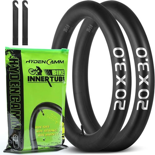 **Schrader Valve Fat Tire Bike Inner Tubes - 20/26" Size with 32mm AV | Durable Butyl with Tire Levers**