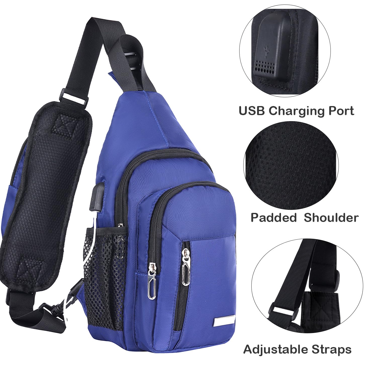 JENAGREEN Waterproof Sling Backpack Crossbody Sling Bag, Cross Bag Adjustable Travel Hiking Essentials Casual Daypack Multipurpose Chest Bag Purse for Women Men