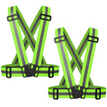 SAGOOITS Reflective Safety Vest 2pcs - High Visibility Vest Adjustable Straps for Outdoor Jogging, Cycling, Walking,Construction Workers,Traffic Control,and Outdoor. Fits Men Women (Green