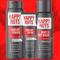 Happy Nuts Comfort Cream Powder & Body Wash Bundle - Anti-Chafing Sweat Defense for Men