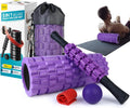 Skiennix 5-in-1 Foam Roller Set - High Density Deep Tissue Massager for Full Body Therapy (Purple)