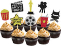 Regine Switzerland Theater Cupcake Toppers - Fun Movie Night Party Decorations | Set of 24