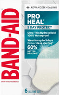 BAND-AID Pro Heal Hydrocolloid Bandages - Ultra-Thin & Waterproof for Advanced Healing | Large, 6 ct