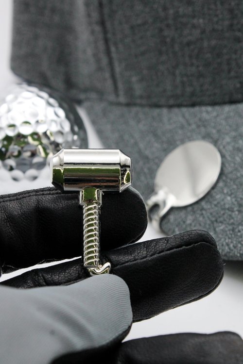 MULLIGAN HOOLIGAN The Hammer Golf Ball Marker + Magnetic Hat Clip Premium Metal Marker with Built-In Magnet, Strong Magnetic Hold, Durable & Lightweight Golf Accessory