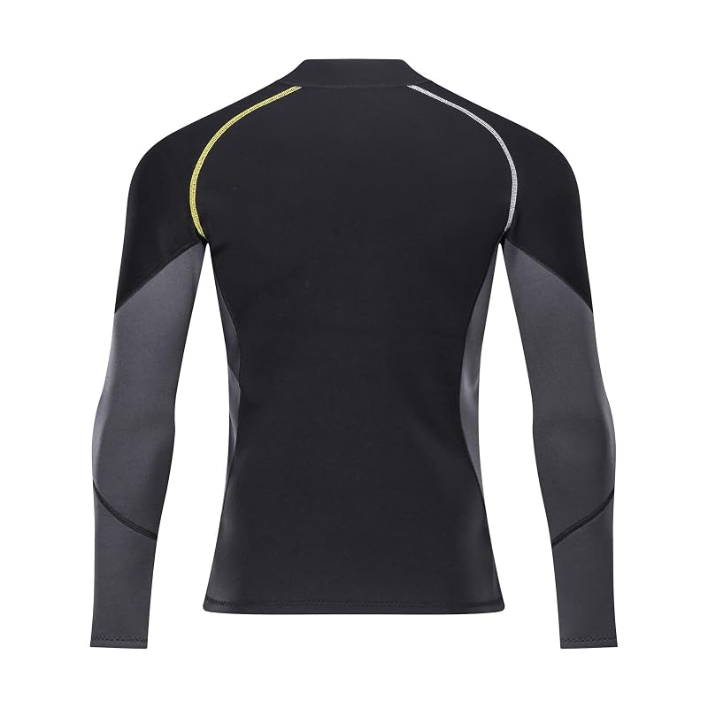 1.5mm Neoprene Wetsuit Top for Men & Women - Front Zip Long Sleeve Jacket (1.5MM-Black+X-Large)