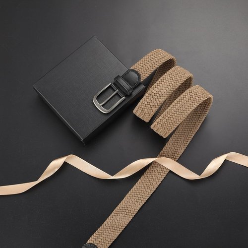 GAEKEAO Elastic Braided Stretch Belt for Men - Perfect Gift for Golf, Casual Shorts & Jeans