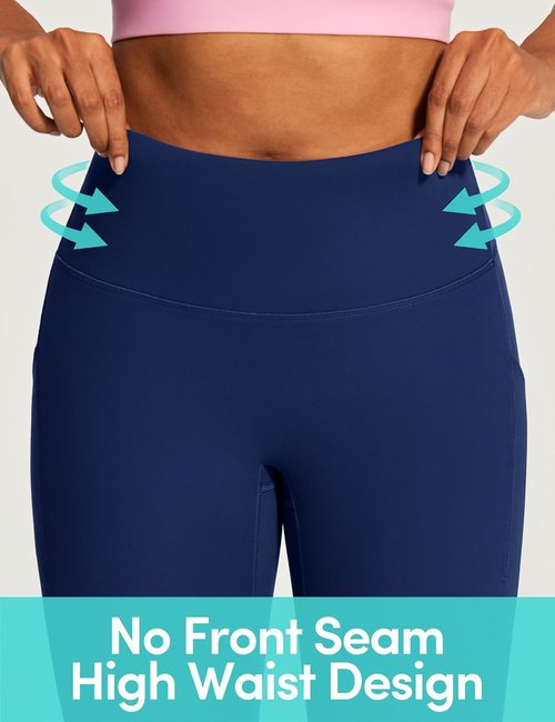 IUGA Capri Leggings - High Waisted Compression Yoga Pants with Pockets | Women's Knee Length Capris