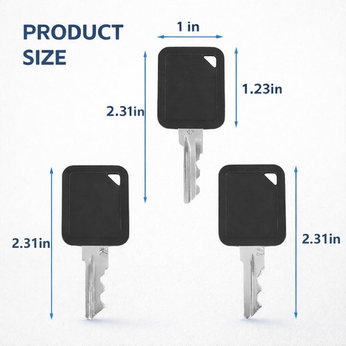 Club Car Replacement Golf Cart Keys - 3-Pack (1A, 1B, 1C) Compatible with 105068002 & 101974701, Carryall 300, 500, 510, 550, 700, 710 (2014-Current) & Precedent/Onward Models Durable Ignition Key Set