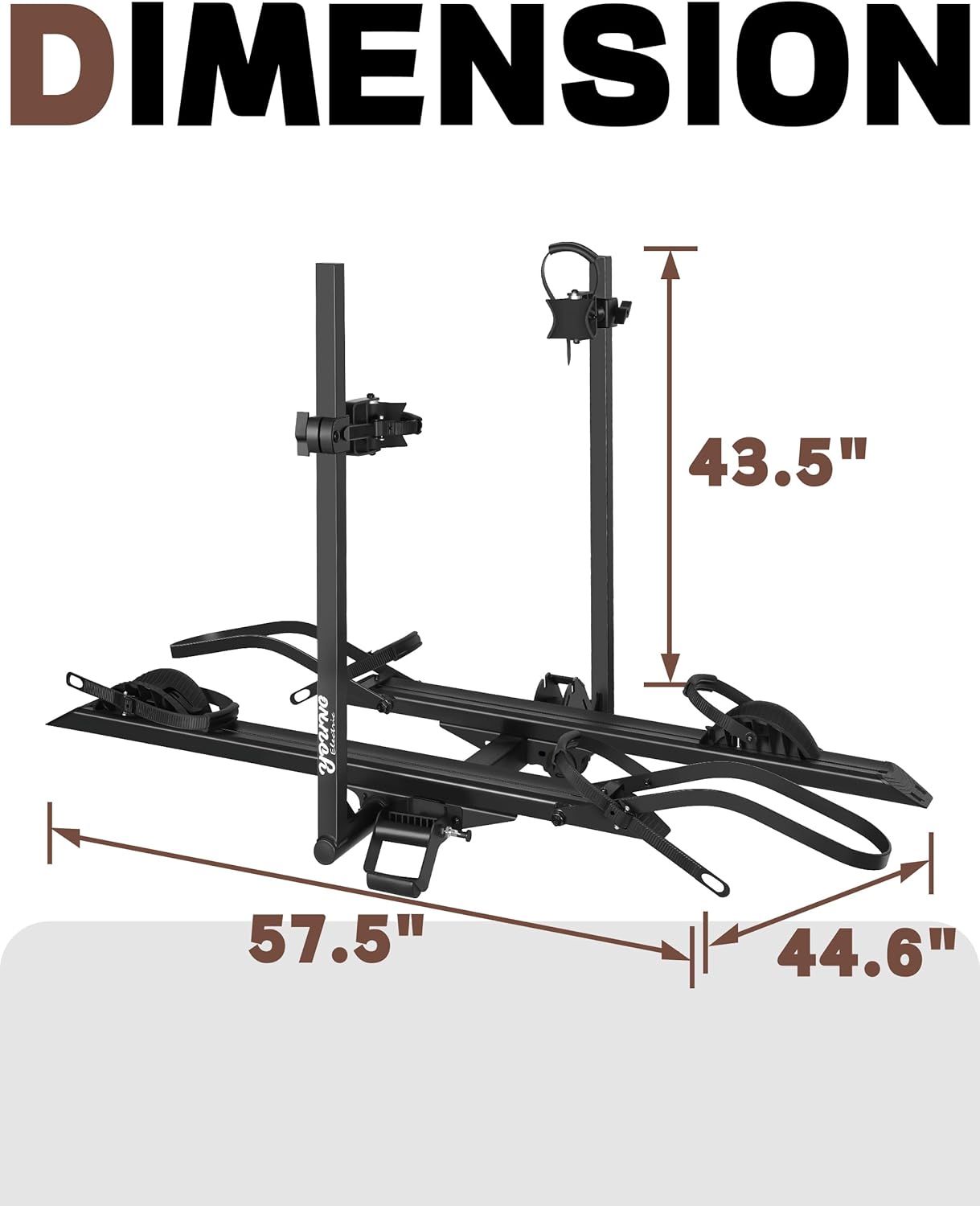 Young E-Bike Rack - Hitch Mount Platform for Cars & SUVs | Fits E-Bikes with 5-Inch Tires, 200 lbs Capacity