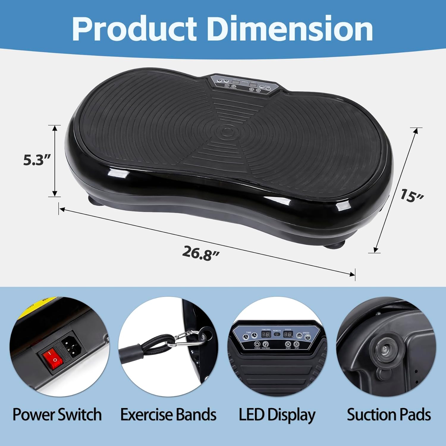 SUPER DEAL Pro Vibration Plate Exercise Machine - Whole Body Fitness Trainer with Bluetooth, Remote & 99 Levels