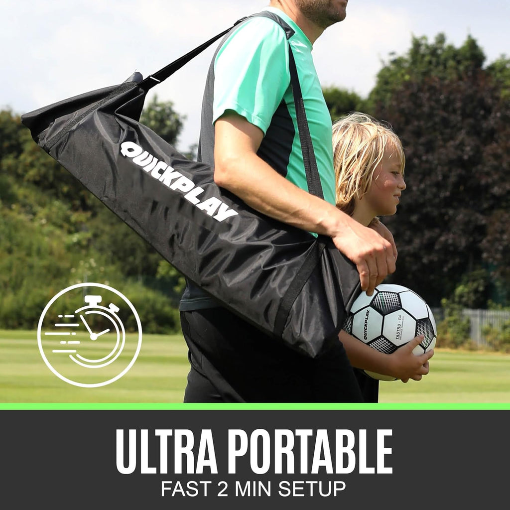 QUICKPLAY Kickster Soccer Goal - Ultra Portable Design | Quick Setup & Carry Bag | 7 Size Options Available
