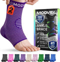 Modvel Foot & Ankle Brace - Compression Sleeve for Sprained Ankle Relief | Plantar Fasciitis Support for Men & Women