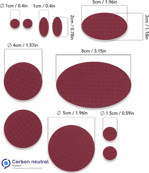 aZengear Down Jacket Repair Patches - Pre-Cut, Self-Adhesive, Waterproof Nylon Fabric (11 Pcs, Burgundy)