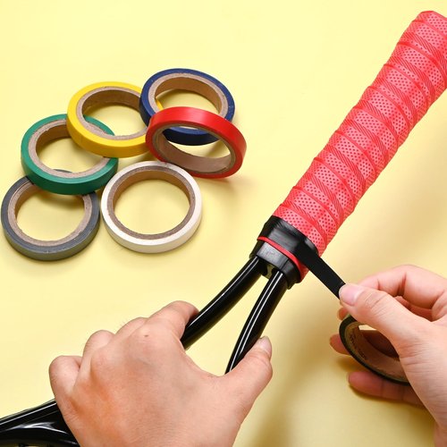 M METERXITY 2-Pack Grip Finishing Tape PVC Racket Wrap Grip Racquet Finishing Tapes for Pickleball/Racquetball/Badminton/Squash/Baseball Bat Handle Black, White