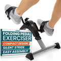 Vive Folding Pedal Exerciser - Under Desk Exercise Bike for Seniors | Mini Stationary Peddler with LCD Display