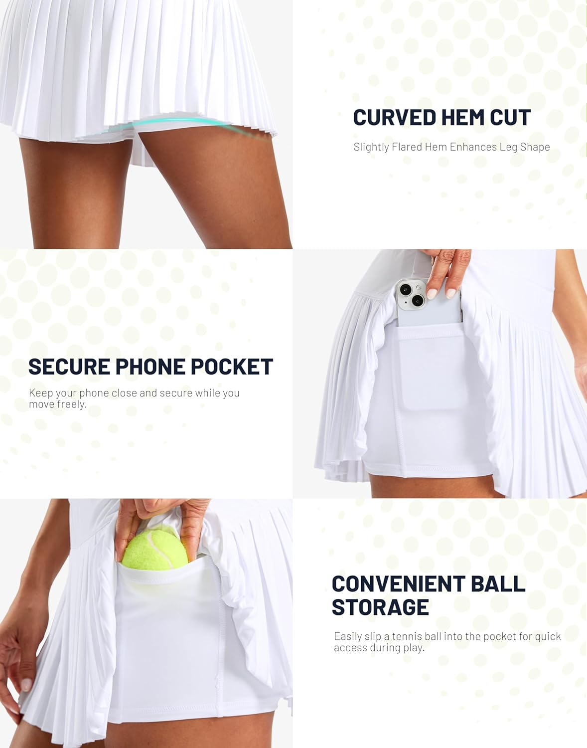 SANTINY Women's Pleated Tennis Skirt - High Waisted Athletic Golf Skorts with Pockets | Ideal for Workout & Pickleball