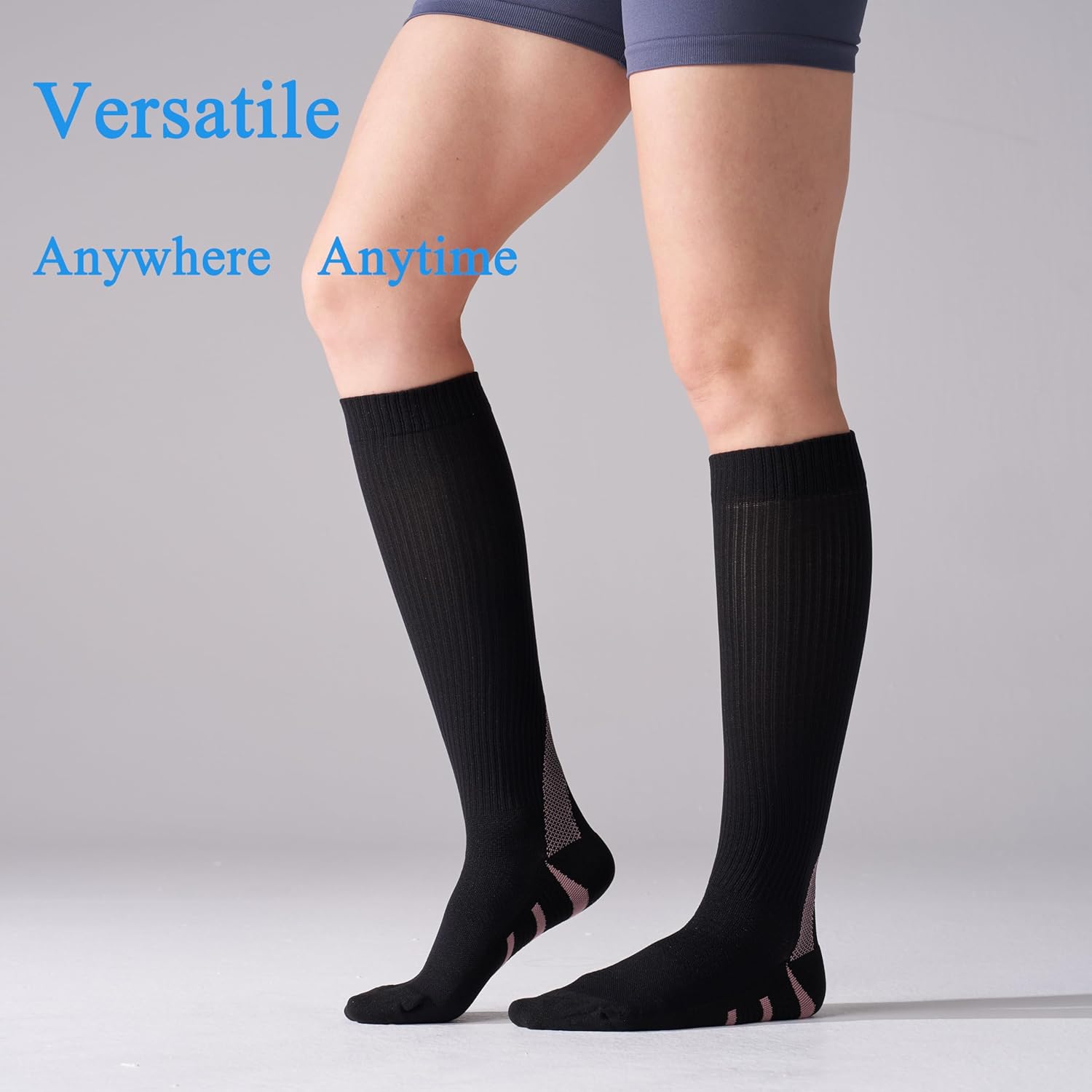 Skiennix Compression Socks for Women - 20-30mmHg Graduated Support for Running | 4 Pairs