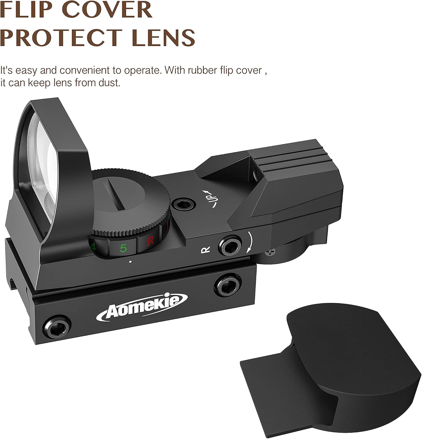 Aomekie Red Green Dot Gun Sight Scope - 4 Reticles Reflex Sight with 20mm Mount Rail