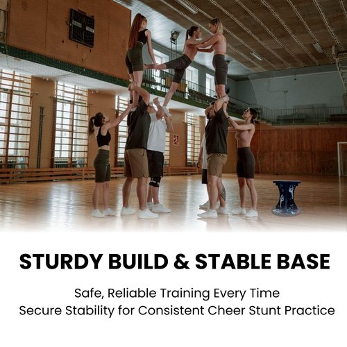 Cheerleading Flyer Training Stand Balance Trainer for Flyers Stunt Practice Stability Board Core Strength and Balance Drill Equipment for Cheer Dance Gymnastics (sky black)