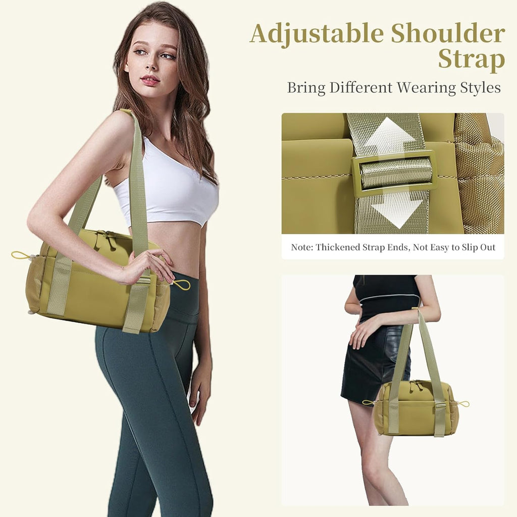 Small Gym Bag for Women Mini Gym Duffle Bag with Wet Compartment,mini duffle Tote Bag small duffle bag for Workout/Sport/Travel (Green)